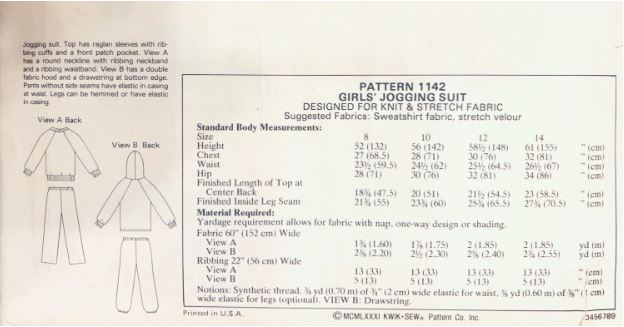 Kids Track Suit Hoodie Hoody w/ Kangaroo Pocket & Track Pants Athleisure Sweatshirt Vintage Sewing Pattern Kwik Sew 1142 8 10