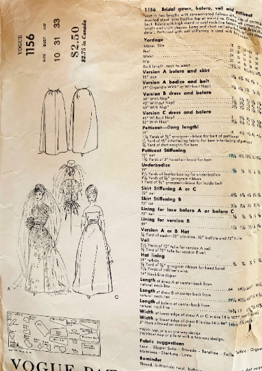 60s Fit N Flare Lace Wedding Dress Designer John Cavanagh Vogue Couturier Design Petite Vintage Sewing Pattern Vogue 1156 B31