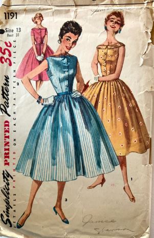 50s Bateau Neckline Fit N Flare Party Cocktail Dress Dresses Sleeveless Summer Petite Vintage Sewing Pattern McCalls 1191 B31