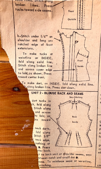50s Pintuck Blouse Top & Cummerbund Skirt Petite Vintage Sewing Pattern Simplicity 1918 B31