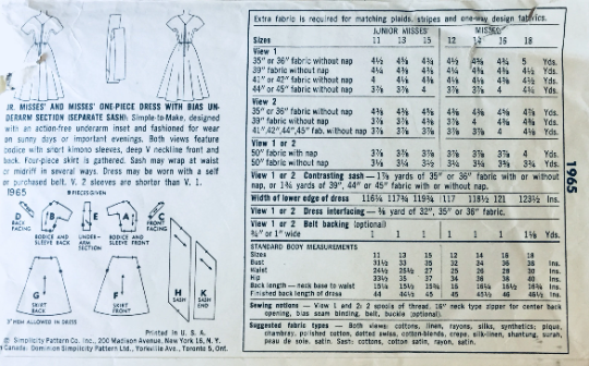 50s Fit N Flare Cocktail Party Dress w/ Cummerbund Sash Formal Prom Petite Sewing Pattern Simplicity 1965 B31