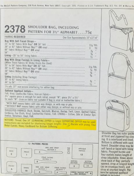 70s Shoulder Bag Top Handle Purse Handbag Carryall Bags Vintage Sewing Pattern McCalls 2378