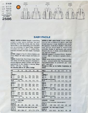 90s Wrap Dress Jumper Dresses Designer Donna Karan DKNY Petite Vintage Sewing Pattern Vogue 2586 8 10 12