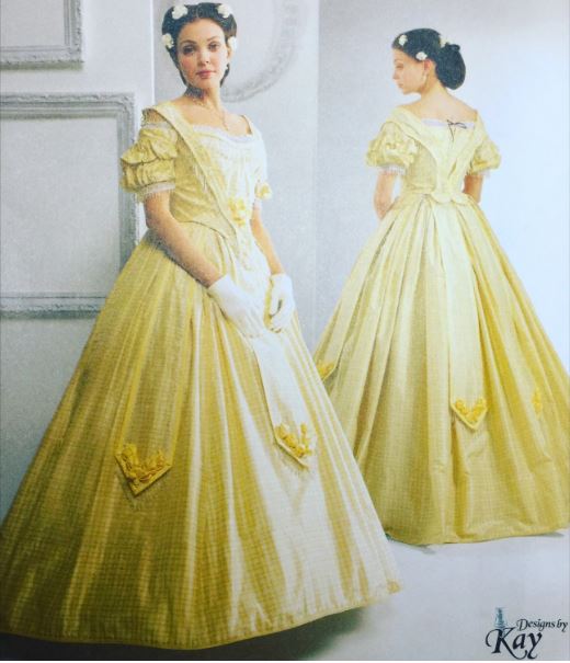 Antebellum Fancy Ball Gown Reenactor Costume Dress Sewing Pattern Butterick 2881 S M