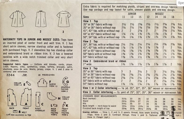 50s 60s Sleeveless Summer Top Blouse Vintage Sewing Pattern Simplicity 3344 B34