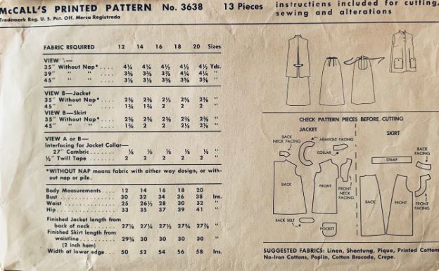 50s Asian Inspired Maternity Sleeveless Tent Top w/ Matching Skirt Womens Suit Petite Vintage Sewing Pattern McCalls 3638 B30