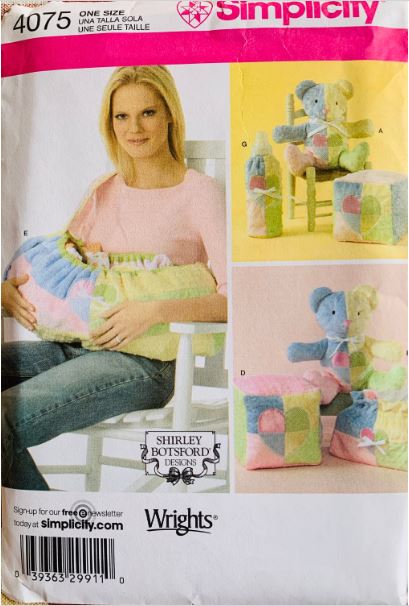 Baby Accessories Infant Carrier Nursery Decor Stuffed Blocks Stuffies Teddy Bear Sewing Pattern Simplicity 4075