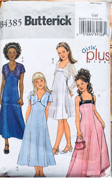 Girls Easter Dress Fancy Maxi Dresses Tea Length Flower Girl Dress Sewing Pattern Butterick 4385 7 8 10