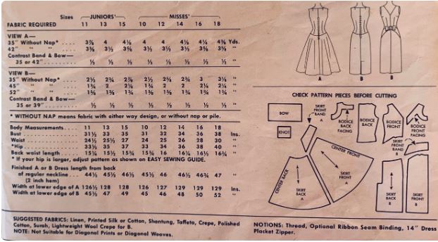 50s Fit N Flare Sleeveless Bow Trim Fitted Bombshell Wiggle Party Cocktail Dress Petite Sewing Pattern McCalls 4483 B32