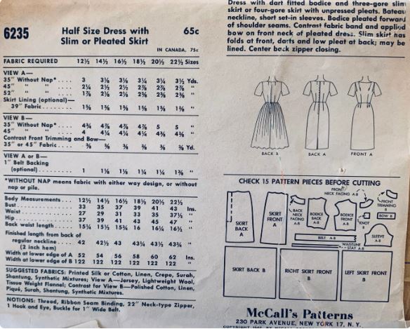 60s Bateau Neckline Fitted Sheath Party Cocktail Dress Plus Size Vintage Sewing Pattern McCalls 6235 B39