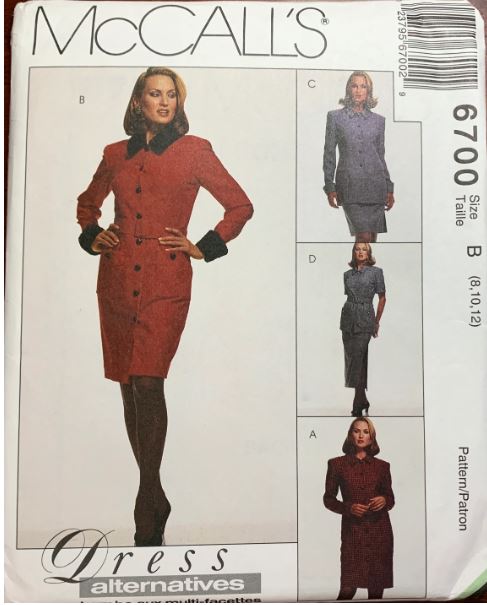 90s Tapered Pants Blouse Pullover Top Pleated Skirt Unlined Jacket Womens Power Suit Petite Vintage Sewing Pattern McCalls 6700 6 8 10