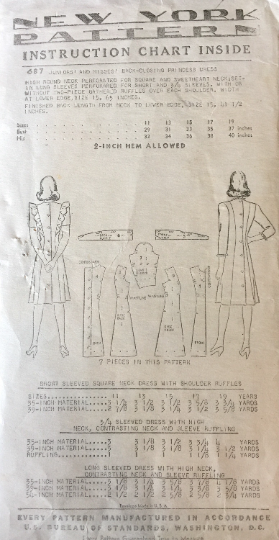 40s Pinafore Sun Dress Princess Seam Ruffled Fit and Flare Sundress Petite Vintage Sewing Pattern New York 687 Bust 31