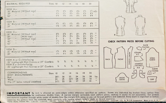 50s Sleeveless Blouse w/ Wing Collar Bishop Sleeves French Cuffs Tops Petite Vintage Sewing Pattern McCall 8053 B30