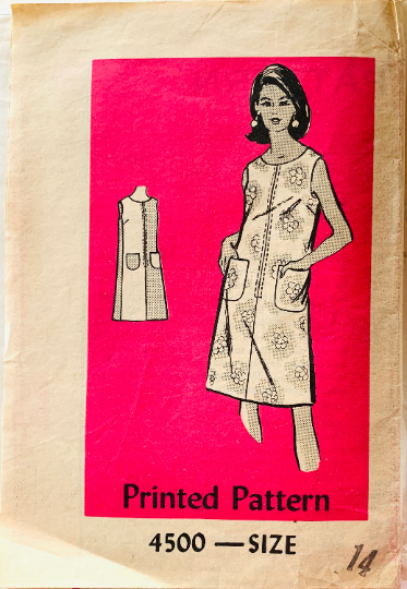 60s Sleeveless Zip Front A Line House Dress w/ Pockets Sewing Pattern Vintage Fashion Library 60s Sleeveless Zip Front A Line House Dress w/ Pockets Sewing Pattern Vintage Fashion Library