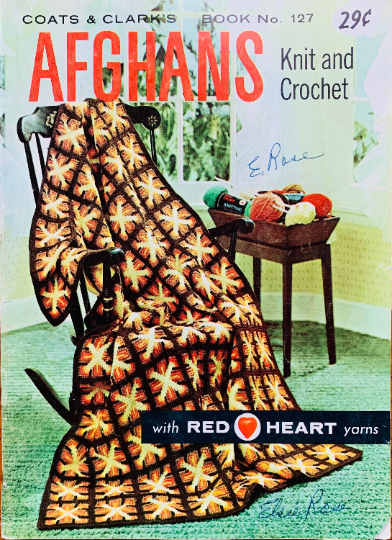 Afghans Knitting & Crochet Patterns Vintage Styles Granny Square Striped Afghan Blanket Pattern Booklet