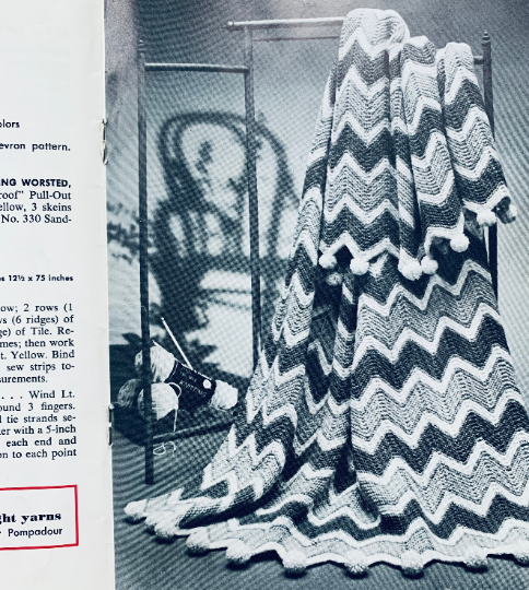 Afghans Knitting & Crochet Patterns Vintage Styles Granny Square Striped Afghan Blanket Pattern Booklet