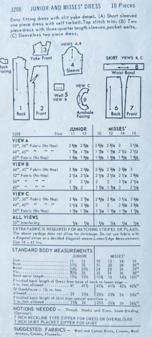 60s Women's Suit Sleeveless Dress Short Sleeve Modest Vintage Sewing Pattern Butterick 3208 B34