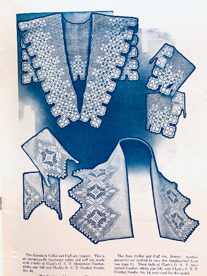 Edwardian Crochet Edgings Patterns for Baby Collars Veil Home Decor & More Pattern Booklet