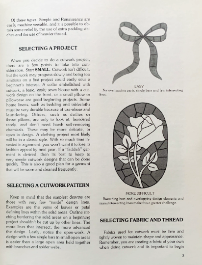Cutwork Embroidery for the Sewing Machine Booklet Mardon Elstad Cut Work Embroidery Designs