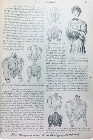 1900s Edwardian Fashion Magazine Standard Sewing Patterns Catalog The Designer November 1906