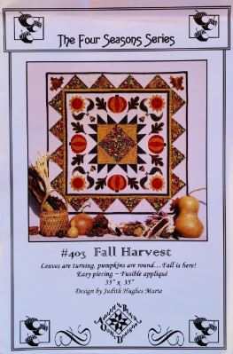 Fall Quilt w/ Pumpkins Autumn Theme Wall Hanging Quilting Pattern Fall Harvest