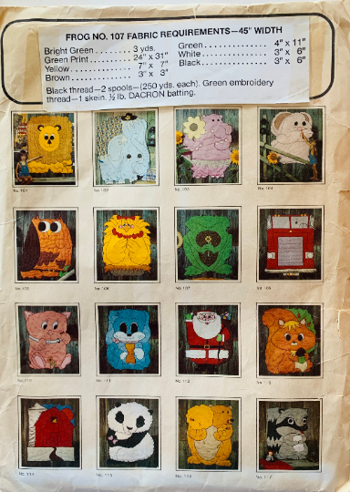 Whimsical Frog Baby Quilt Pattern Vintage Quilting Jean Wilkinson Pattern 107