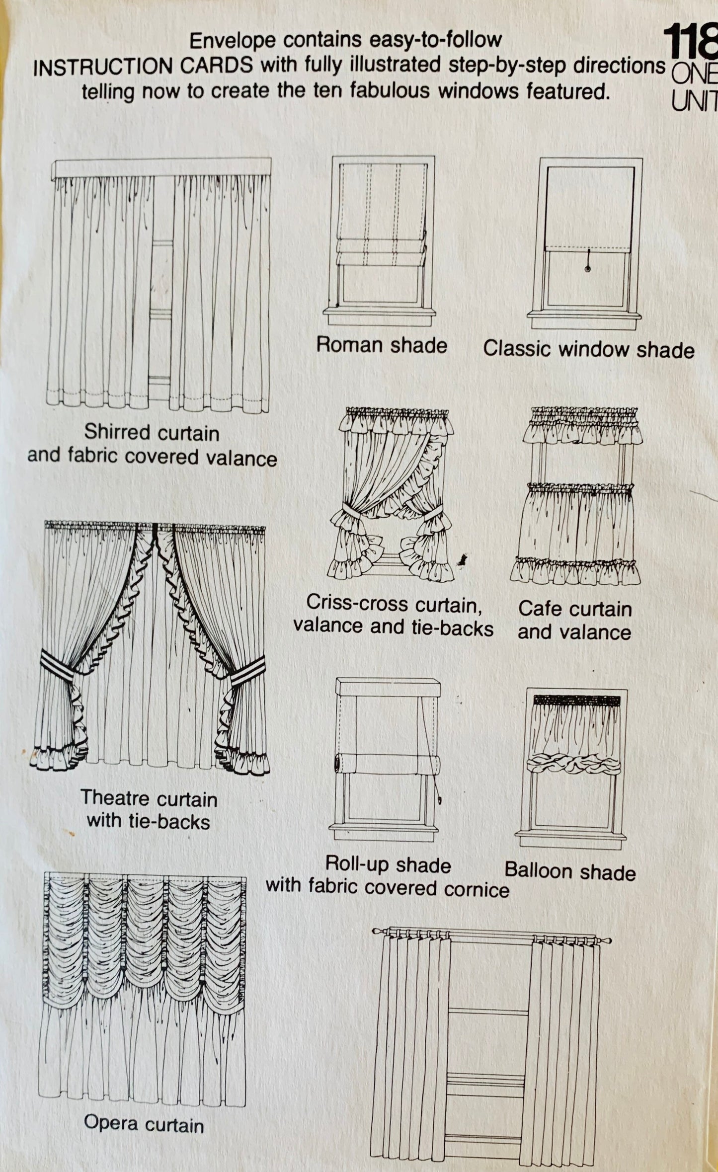 80s Draperies Cafe Curtains Window Treatments Swag Balloon Valance Home Decor Vintage Sewing Pattern Simplicity 118
