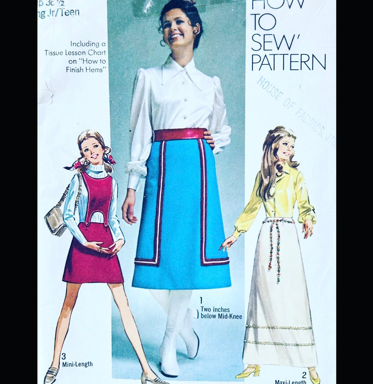 70s A Line Suspender Skirt in 3 Lengths Vintage Petite Easy Sewing Pattern Simplicity 8965 W25