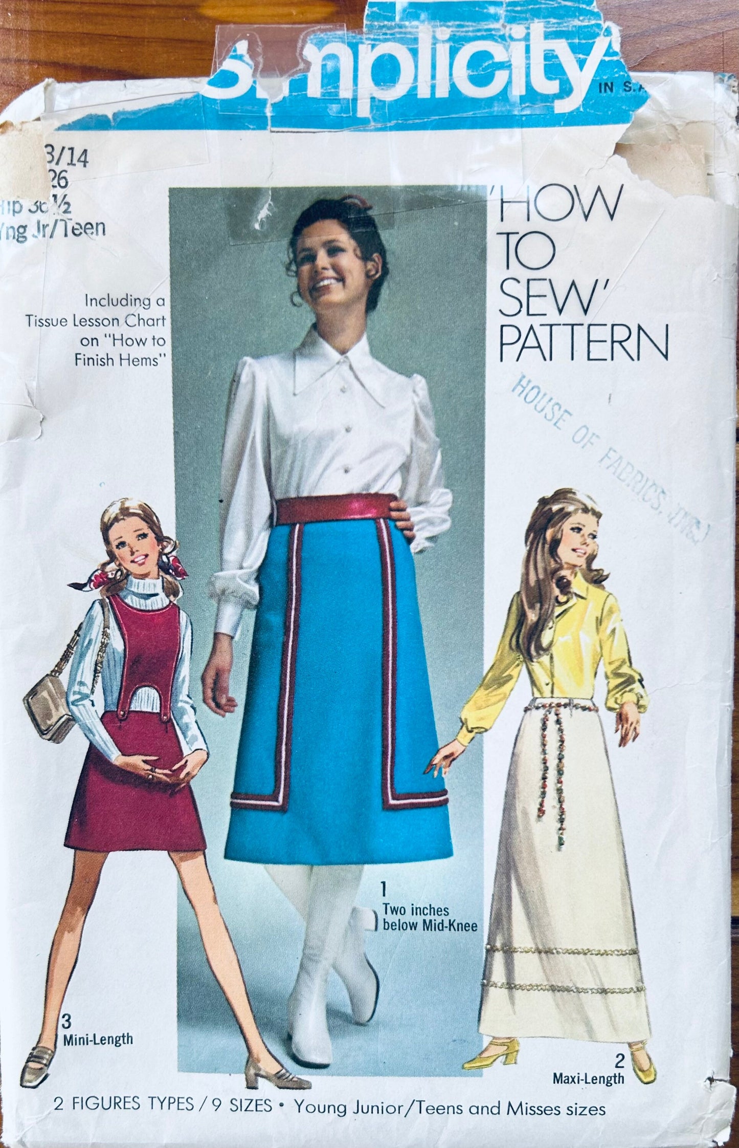 70s A Line Suspender Skirt in 3 Lengths Vintage Petite Easy Sewing Pattern Simplicity 8965 W25