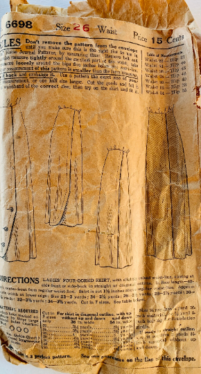 1900s 1910s Edwardian Tiered Maxi Skirt Titanic Era Antique Sewing Pattern Butterick 4729 W26