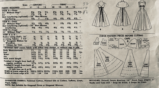 Fitted Inset Waist Vintage 50s Glam Cocktail Dress Prom Bridesmaid Wedding Gown w/ Capelet Sewing Pattern McCalls 4051 B34