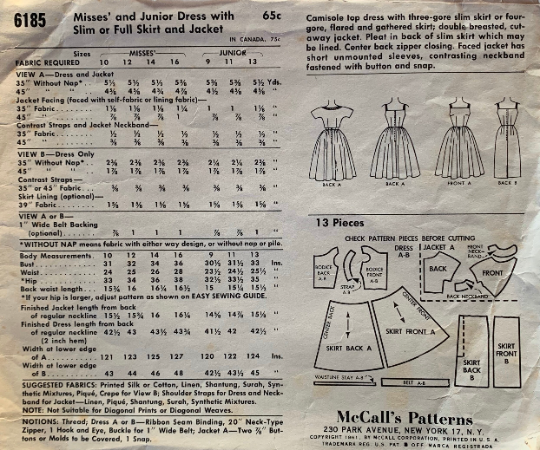 60s Sheath Dress Pattern Fit N Flare Curved Bolero Full Skirt Petite Vintage Sewing Pattern McCalls 6185 B32