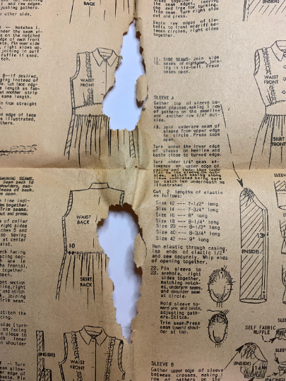 40s Ruffled Nightgown w/ Inset Waist Mother Daughter Sleepwear Night Gown Vintage Sewing Pattern McCall 7870 B34
