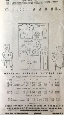 40s Boys Button Front Shirt Colorblock Rockabilly Button Front Shirts Vintage Sewing Pattern New York 926 Chest 30