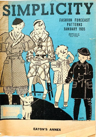 30s Simplicity Monthly Catalog Brochure Sewing Pattern Booklet Fashion History Reference January 1935