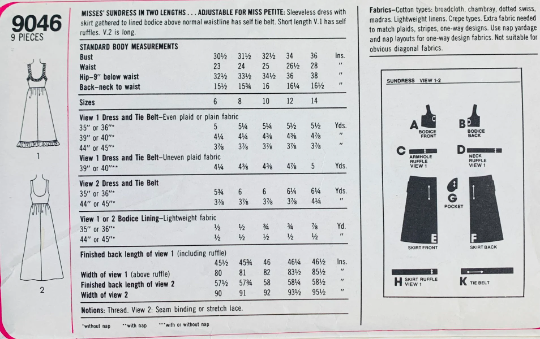 70s Empire Waist Maxi Dress w/ Pockets Sundress Sun Dresses Petite Sewing Pattern Simplicity 9046 B31