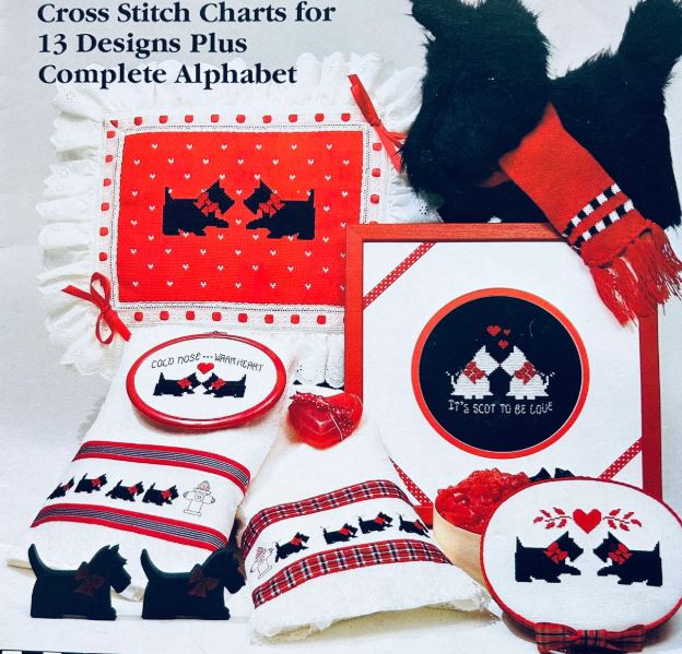 Scottish Counted Cross Stitch Scottie Dog Scotty Decor Embroidery Crossstitch Pattern Booklet
