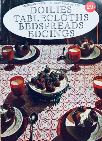 Crochet & Tatting Patterns for Doilies Tablecloth Bedspread Edgings & Home Decor Vintage Pattern Booklet