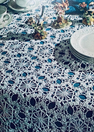 Crochet & Tatting Patterns for Doilies Tablecloth Bedspread Edgings & Home Decor Vintage Pattern Booklet