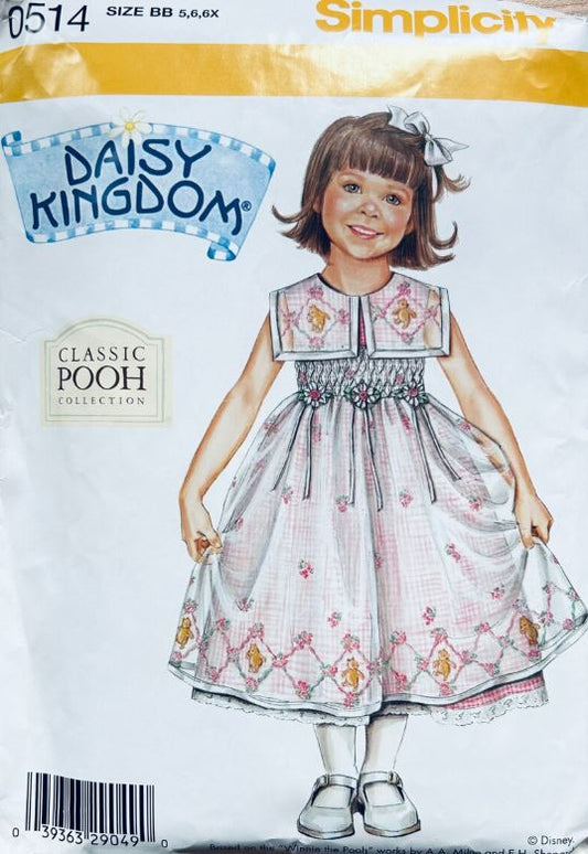Girls Sleeveless Party Sundress Smocked Summer Sailor Sun Dress Daisy Kingdom Vintage Sewing Pattern Simplicity 0514 5 6 6X