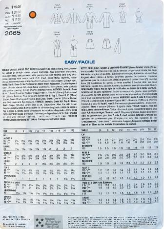 90s Minimalist Button Front Dress Mini Skirt Cardigan Jacket Halter Dress Designer Perry Ellis Vintage Petite Sewing Pattern Vogue 2665 B30