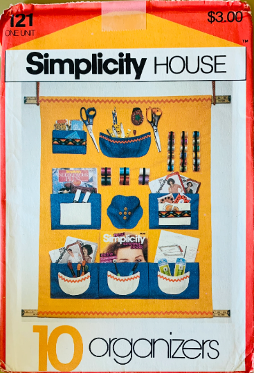 80s Home Organizer Sewing Room Organization Nursery Decor Wall Hanging Vintage Sewing Pattern Simplicity 121
