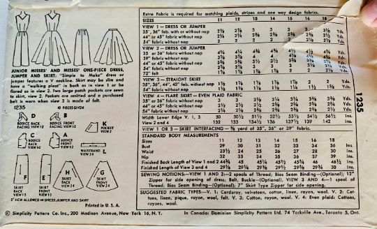 50s Sleeveless Fit N Flare Sheath Jumper Sun Dress Sundress Fitted Skirt BIG Pockets Easy Vintage Sewing Pattern Simplicity 1235 B33