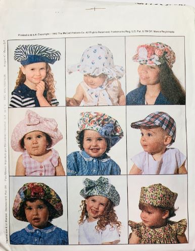 Kids Toddler & Infant Hats Newsboy Cap Floppy Hats Beret Bonnet Sewing Pattern McCalls 6210