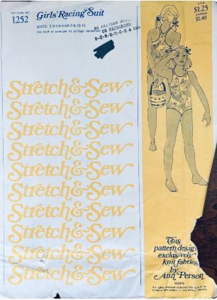 Girls Racer Back One Piece Swimsuit Swim Suit Bathing Suit Vintage Sewing Pattern Stretch Sew 1252