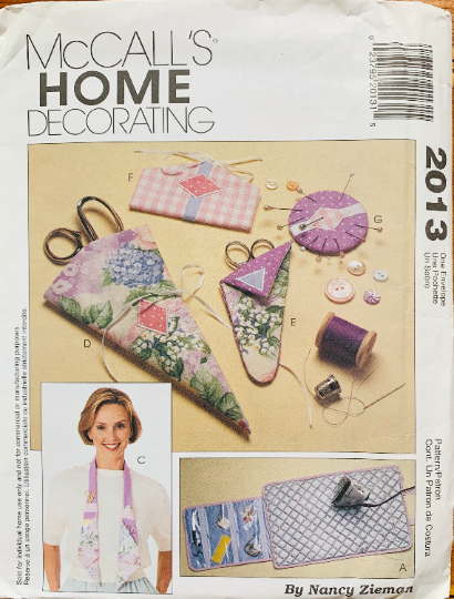 Sewing Organizer Pincushion Ironing Board Cover Scissors Case Accessories Sewing Pattern McCalls 2013