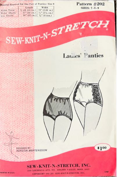 60s High Waist Panty Granny Panties Briefs Underwear Lingerie Vintage Sewing Pattern 202 Size 7 8 9