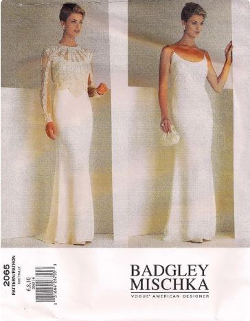 90s Badgley Mishka Formal Gown Wedding Dress Mother of the Bride Cocktail Special Occasion Designer Badgley Mischka Vintage Sewing Pattern Vogue 2065 6 8 10
