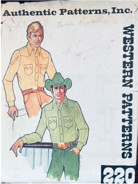 Mens Western Shirt Rodeo Wear Shirts Vintage Sewing Pattern Authentic Patterns 220 44 XL