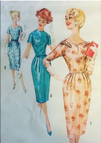 60s Womens Bateau Neckline Fitted Sheath Dress Special Occasion Cocktail Dresses Modest Vintage Sewing Pattern Simplicity 2476 B34